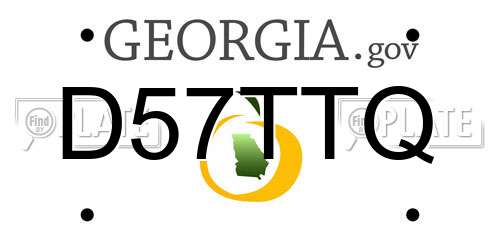 D57TTQ Georgia License Plate