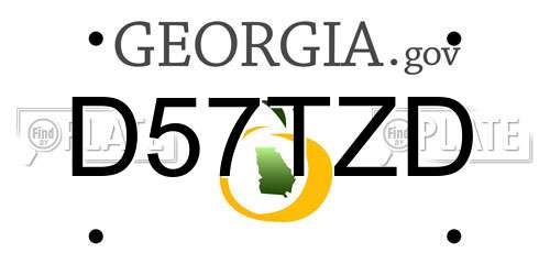 D57TZD Georgia License Plate