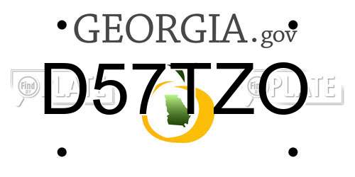 D57TZO Georgia License Plate