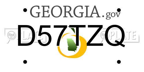 D57TZQ Georgia License Plate