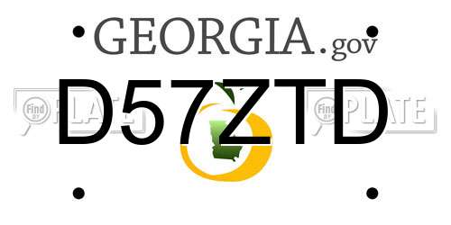 D57ZTD Georgia License Plate
