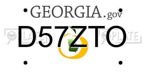 D57ZTO Georgia License Plate