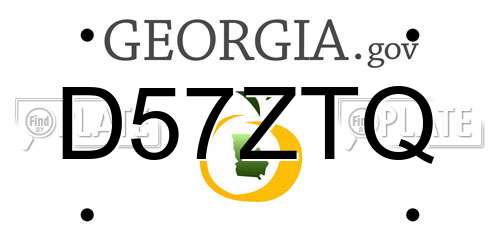 D57ZTQ Georgia License Plate
