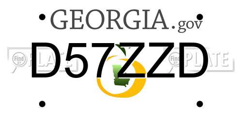 D57ZZD Georgia License Plate