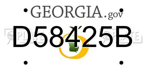 D58425B Georgia License Plate