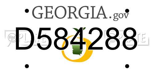 D584288 Georgia License Plate