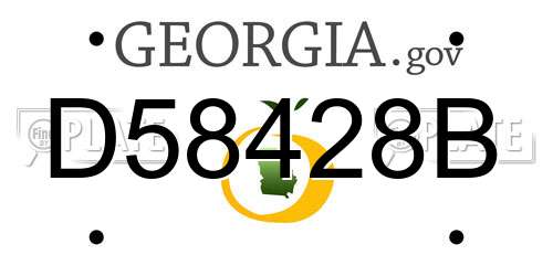 D58428B Georgia License Plate