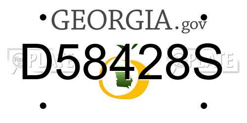 D58428S Georgia License Plate
