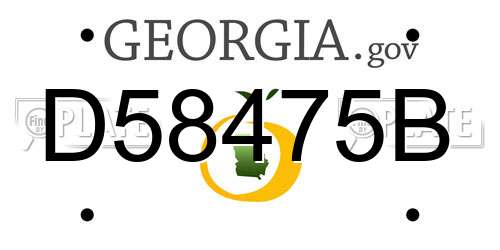 D58475B Georgia License Plate