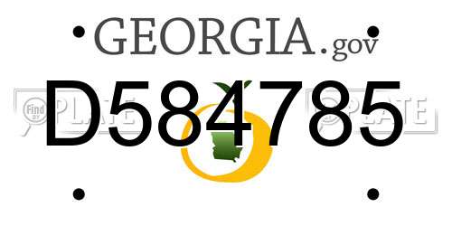 D584785 Georgia License Plate