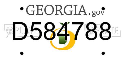 D584788 Georgia License Plate