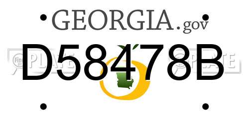 D58478B Georgia License Plate
