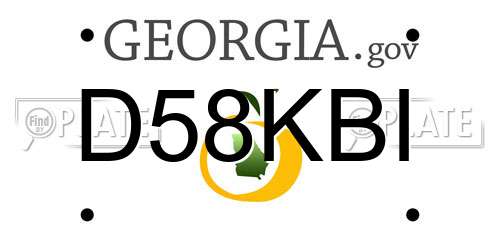 D58KBI Georgia License Plate