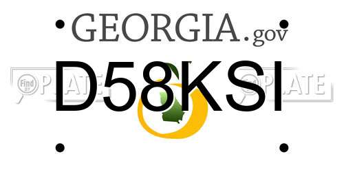 D58KSI Georgia License Plate