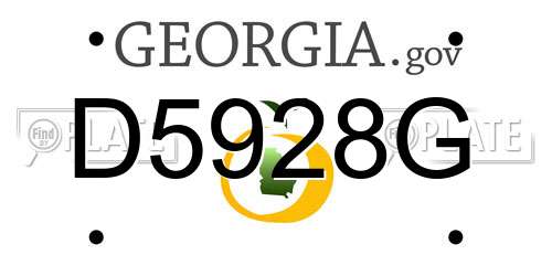 D5928G Georgia License Plate