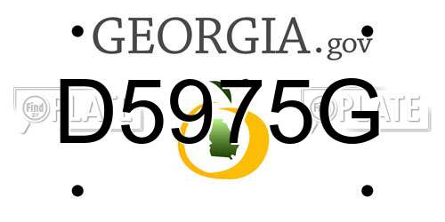 D5975G Georgia License Plate