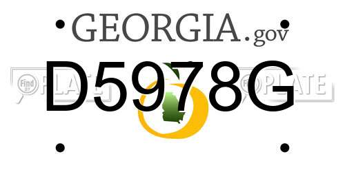 D5978G Georgia License Plate