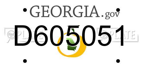 D605051 Georgia License Plate