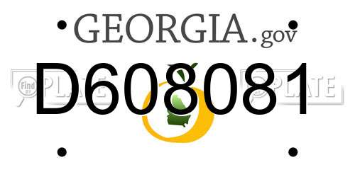D608081 Georgia License Plate