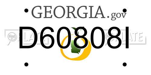 D60808I Georgia License Plate