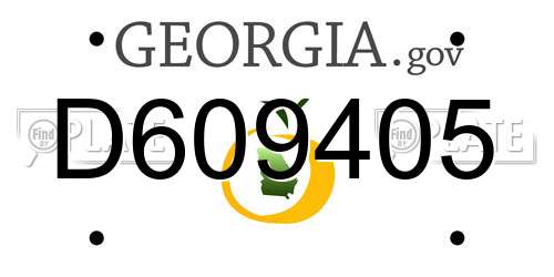 D609405 Georgia License Plate
