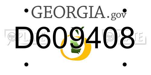 D609408 Georgia License Plate