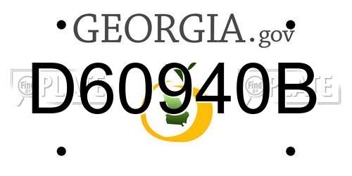 D60940B Georgia License Plate