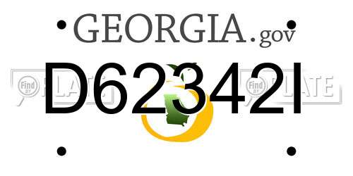 D62342I Georgia License Plate