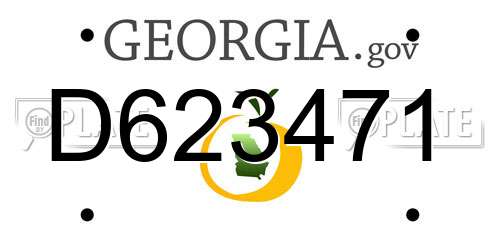 D623471 Georgia License Plate