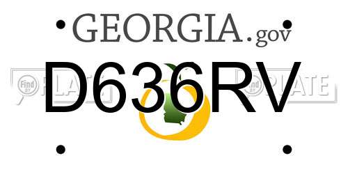 D636RV Georgia License Plate
