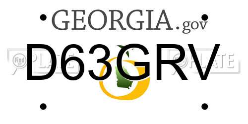 D63GRV Georgia License Plate