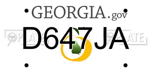 D647JA Georgia License Plate