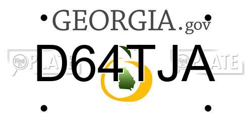 D64TJA Georgia License Plate