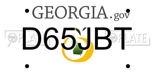 D65JBT Georgia License Plate