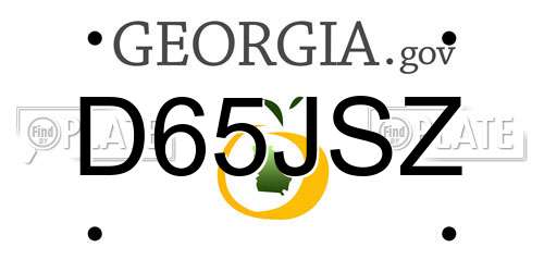 D65JSZ Georgia License Plate