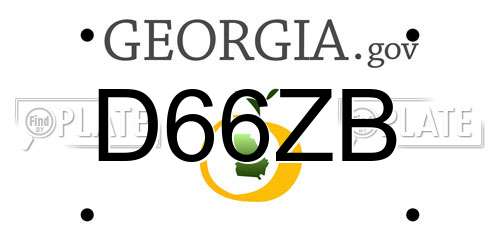 D66ZB Georgia License Plate