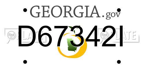 D67342I Georgia License Plate