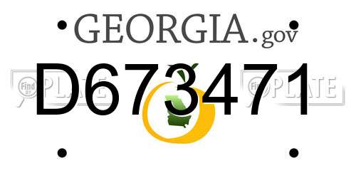 D673471 Georgia License Plate