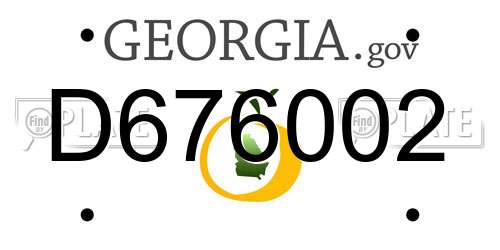 D676002 Georgia License Plate