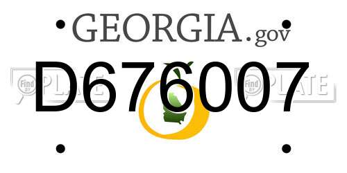 D676007 Georgia License Plate