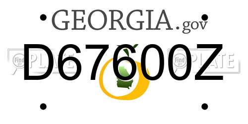 D67600Z Georgia License Plate