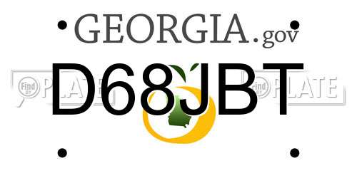 D68JBT Georgia License Plate