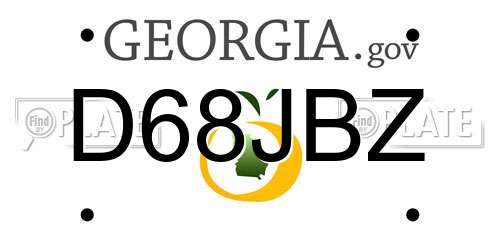 D68JBZ Georgia License Plate