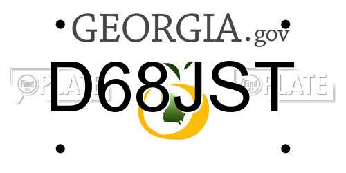 D68JST Georgia License Plate