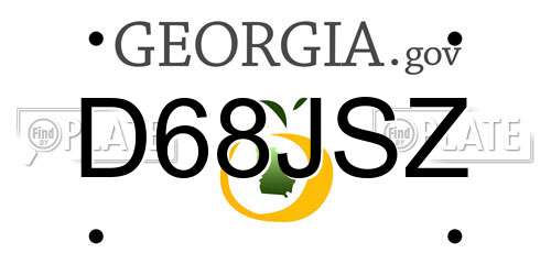 D68JSZ Georgia License Plate