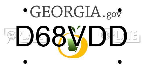 D68VDD Georgia License Plate
