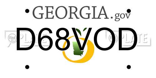 D68VOD Georgia License Plate
