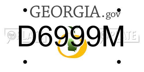 D6999M Georgia License Plate