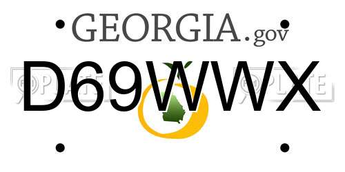 D69WWX Georgia License Plate