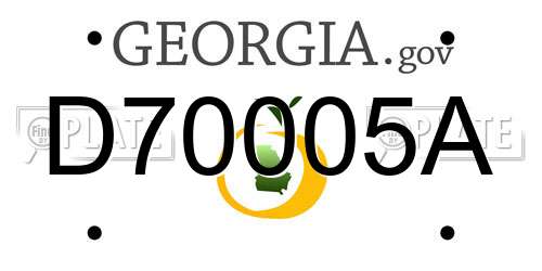 D70005A Georgia License Plate